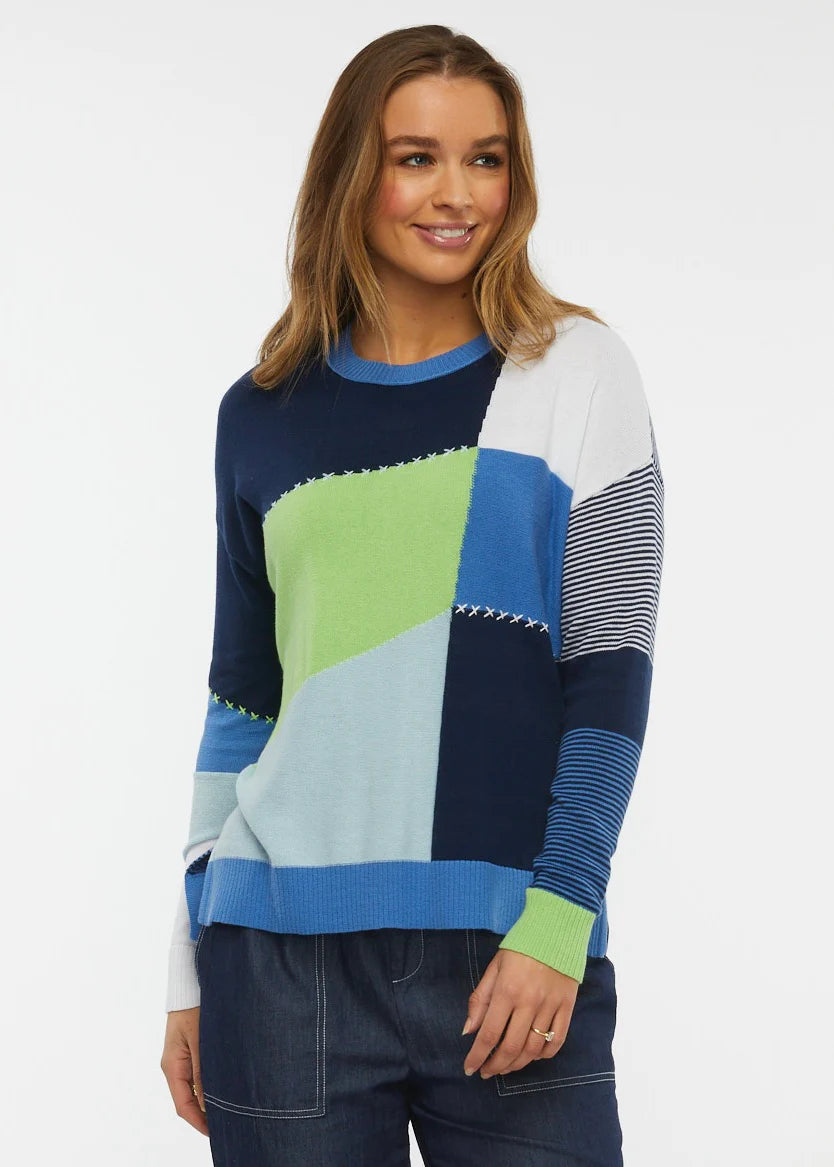 ZP6420u Patchwork Sweater kc clothing