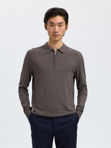 SEL16094271 Berg L/S Hlaf Zip Polo