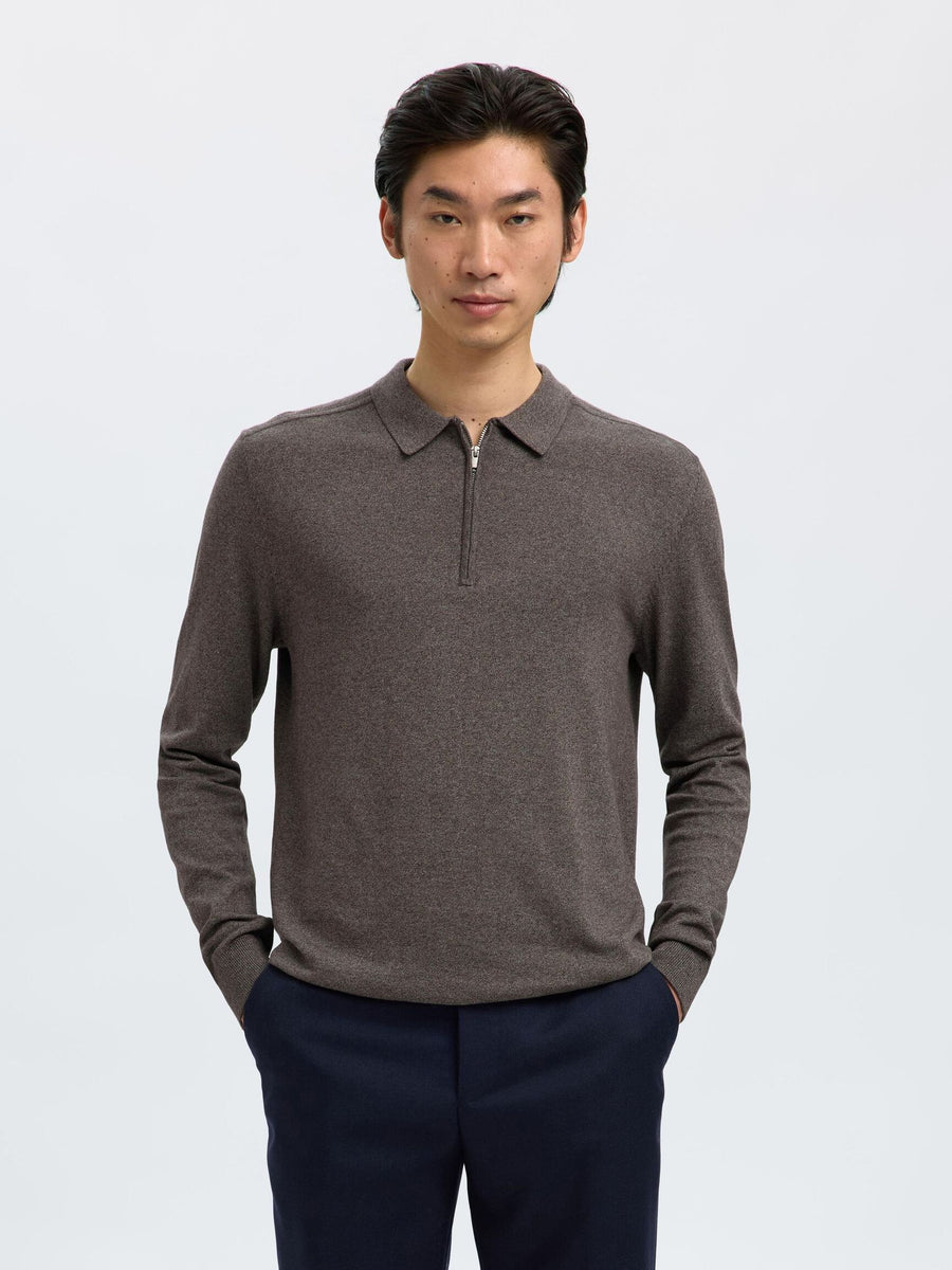 SEL16094271 Berg L/S Hlaf Zip Polo