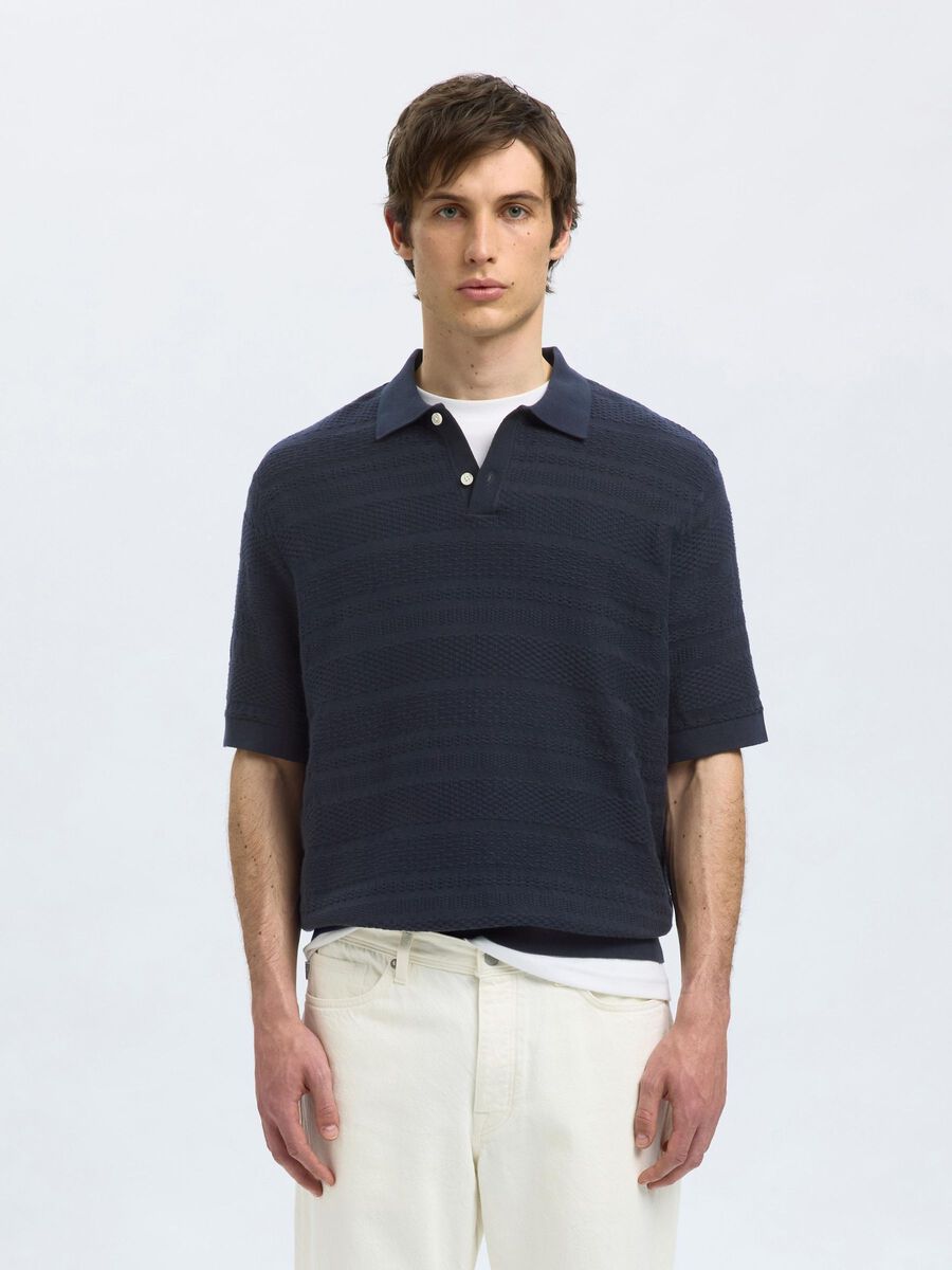 SEL16097574 Foam S/S Knit Relaxed Structured Polo