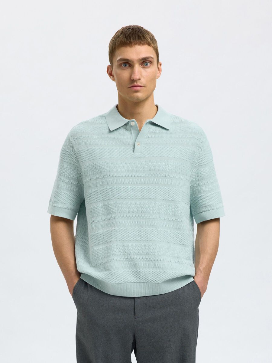 SEL16097574 Foam S/S Knit Relaxed Structured Polo