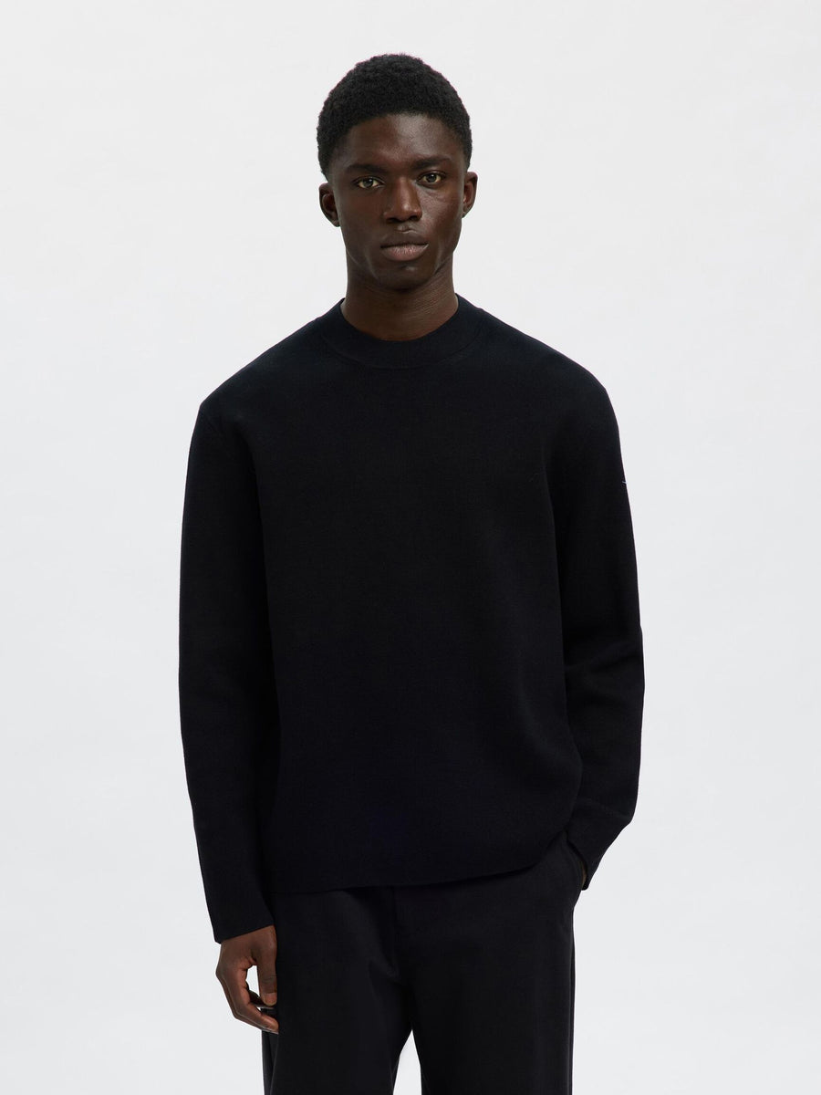 SEL16098435 Mike L/S Knit Relaxed Mock Neck