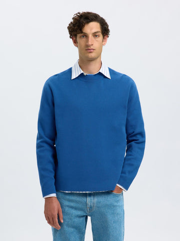 SEL16098435 Mike L/S Knit Relaxed Mock Neck