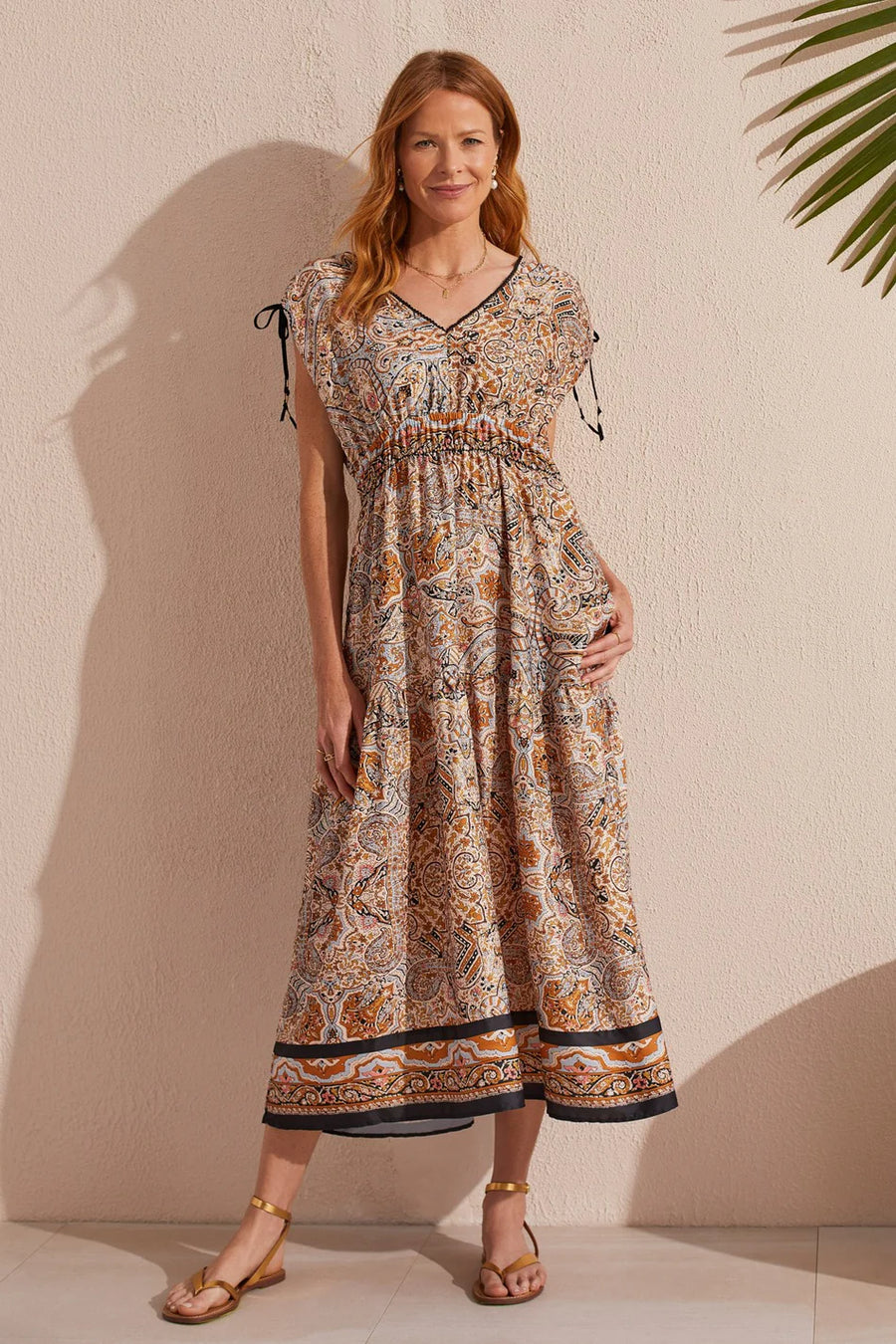 TR877o Border Print Maxi Dress