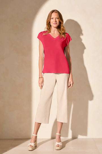 TR2034o Cap Sleeve V-Neck Top