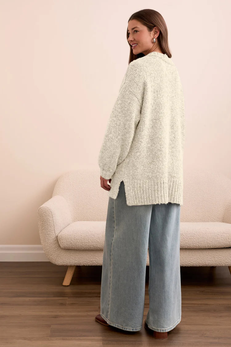 TR5962o Oversize Puff Sleeve Cardigan