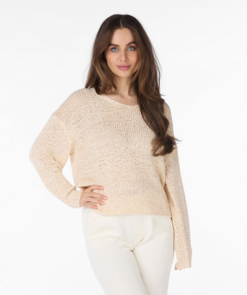 EQ2418010 Tape Yarn V-Neck Sweater