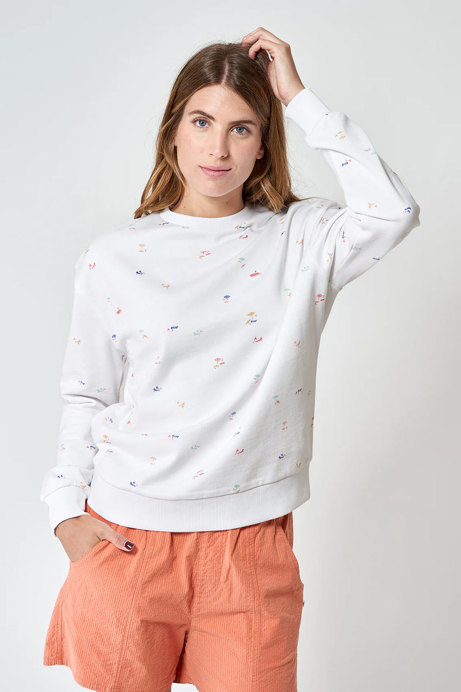 BAT2003 Beach Print Sweatshirt