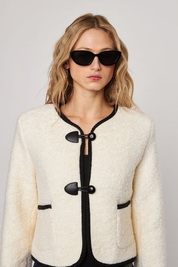 JJ599 Devin Sherpa Cardigan W/Buttons