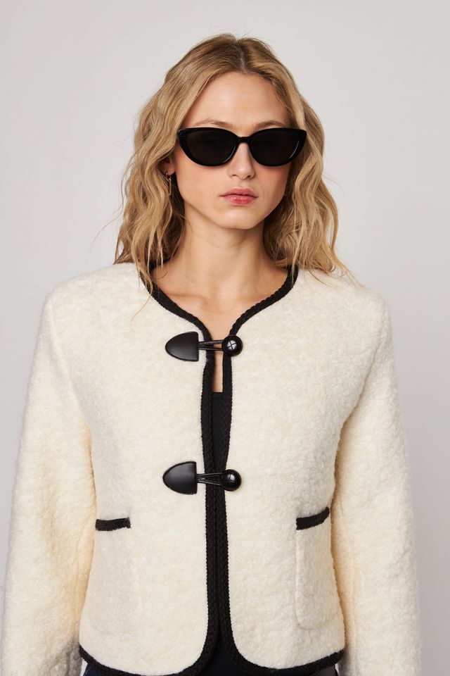 JJ599 Devin Sherpa Cardigan W/Buttons