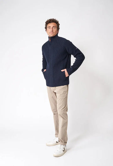 BAT2457 Full Zip Ribbed Sweater