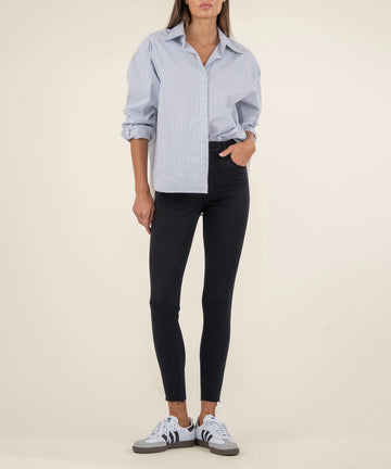 KUT0934MB3 Donna High Rise Ankle Skinny Raw Hem