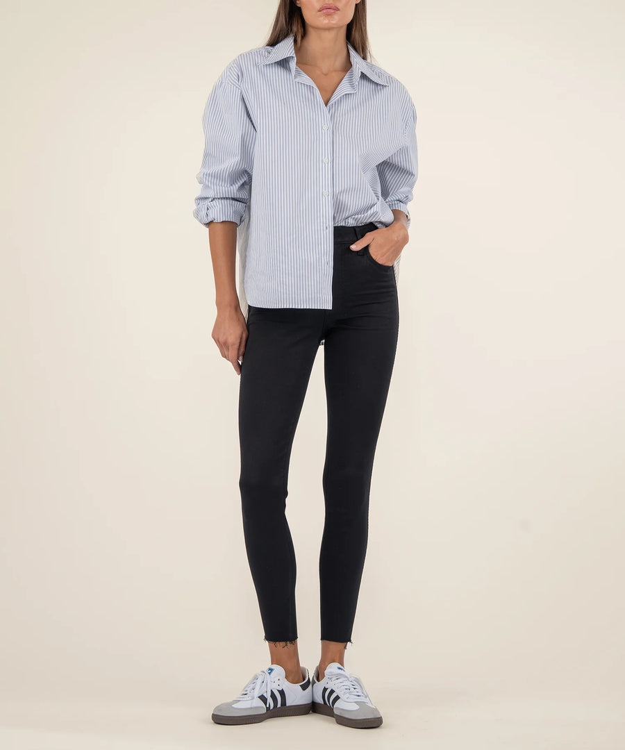 KUT0934MB3 Donna High Rise Ankle Skinny Raw Hem
