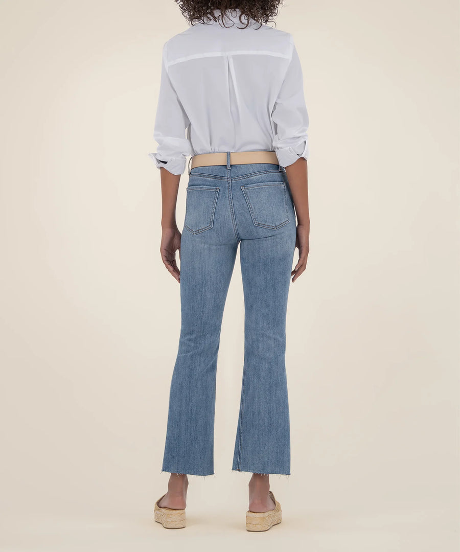 KUT1574MAB1 Kelsey High Rise Fab AB Ankle Flare Inset Leg