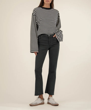 KUT1574MC7 Kelsey High Rise Fab Ab Ankle Flare Inset Leg