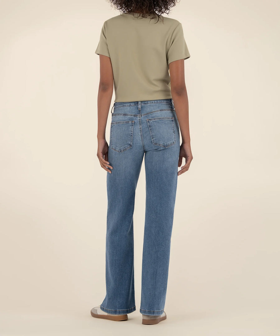 KUT1705MC8 Jean High Rise Wide Leg Clean Hem