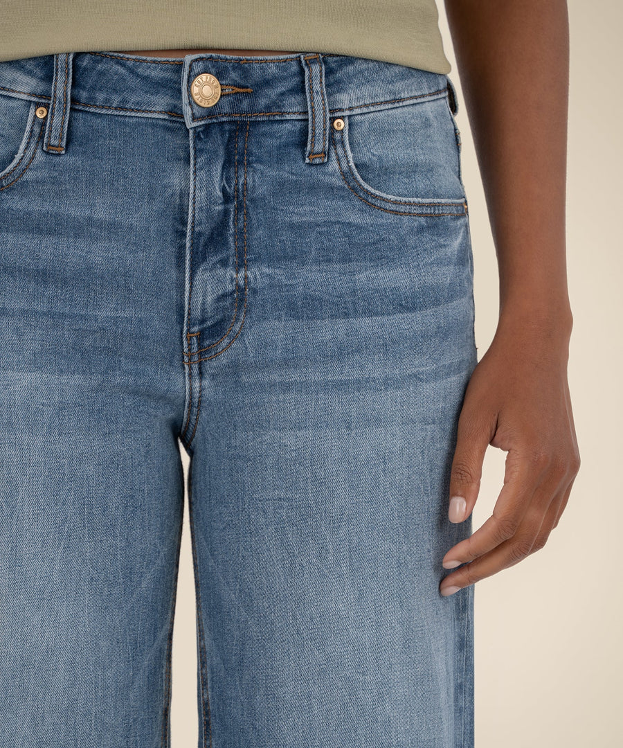 KUT1705MC8 Jean High Rise Wide Leg Clean Hem