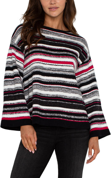 LP8A46 Boatneck Stripe Sweater