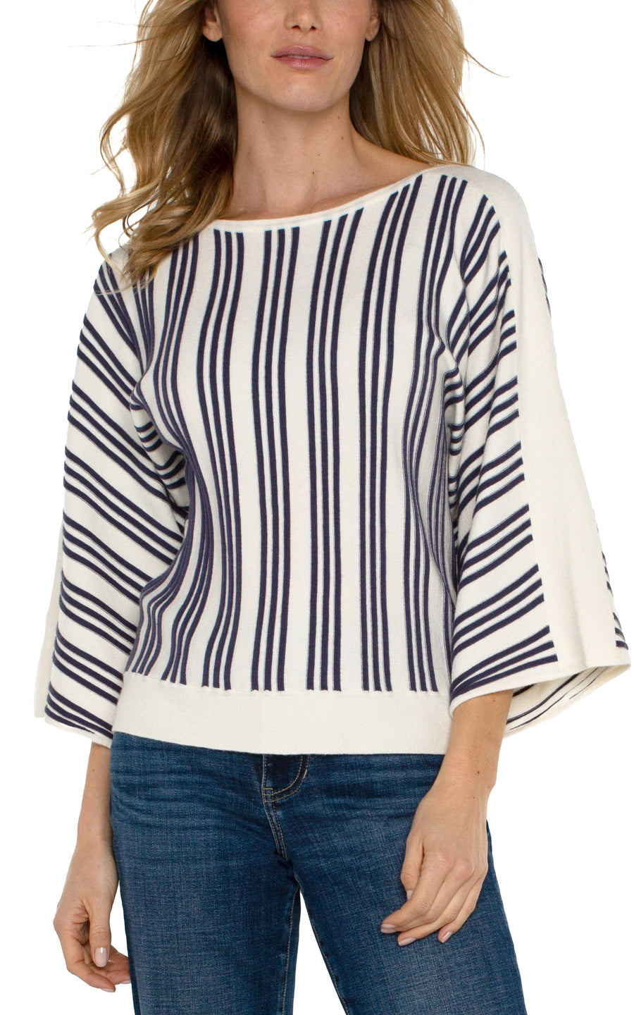 LP8B34SK12 Dolman 3/4 Slv W/Vertical Stripe Detail