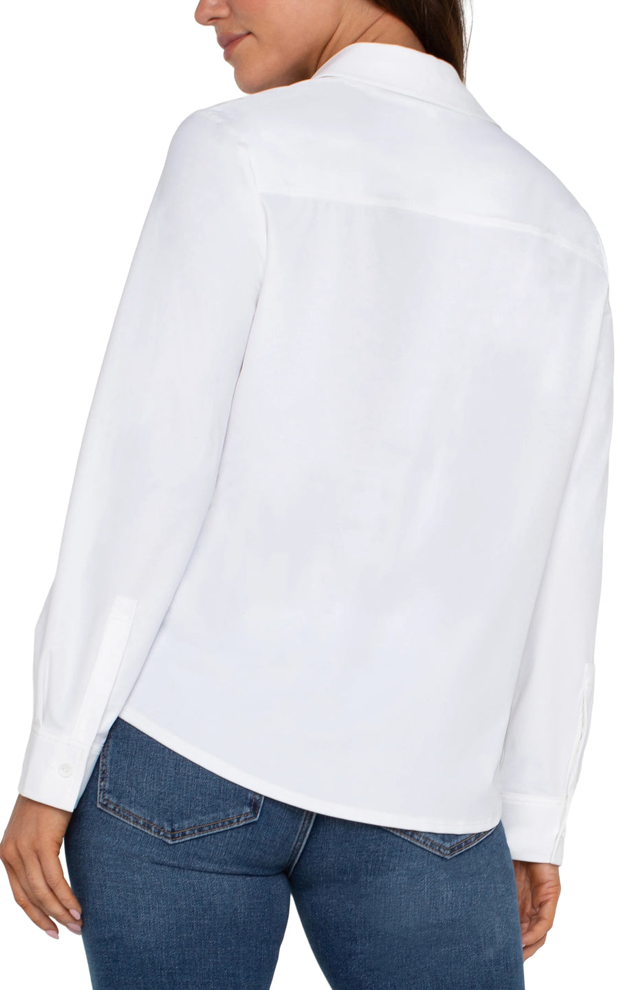 LP8E25 L/S Button Front Knit Blouse