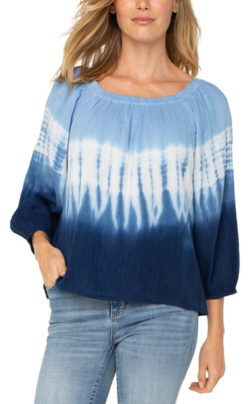 LP8G36EE30 Boat Neck 3/4 Woven Top