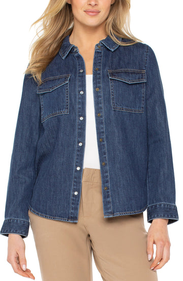 LP8H17 Denim Shirt With Pockets