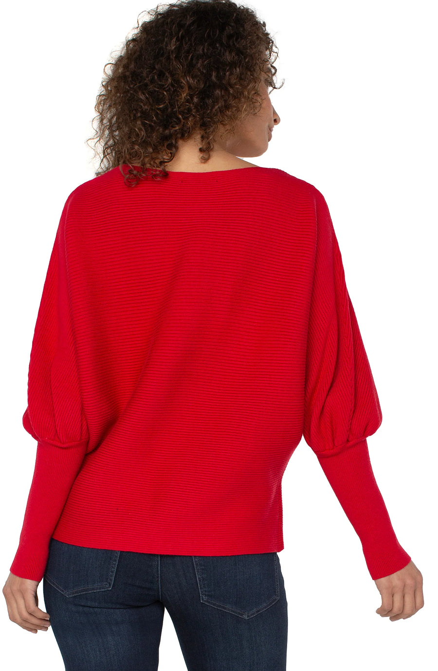LP8H68 Horizontal Rib Dolman Sleeve Sweater