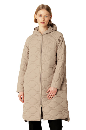 IJQuilted08 Long Quilt Hooded Jacket