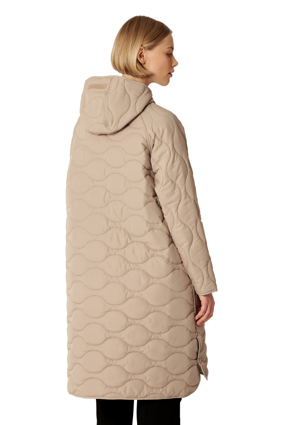 IJQuilted08 Long Quilt Hooded Jacket