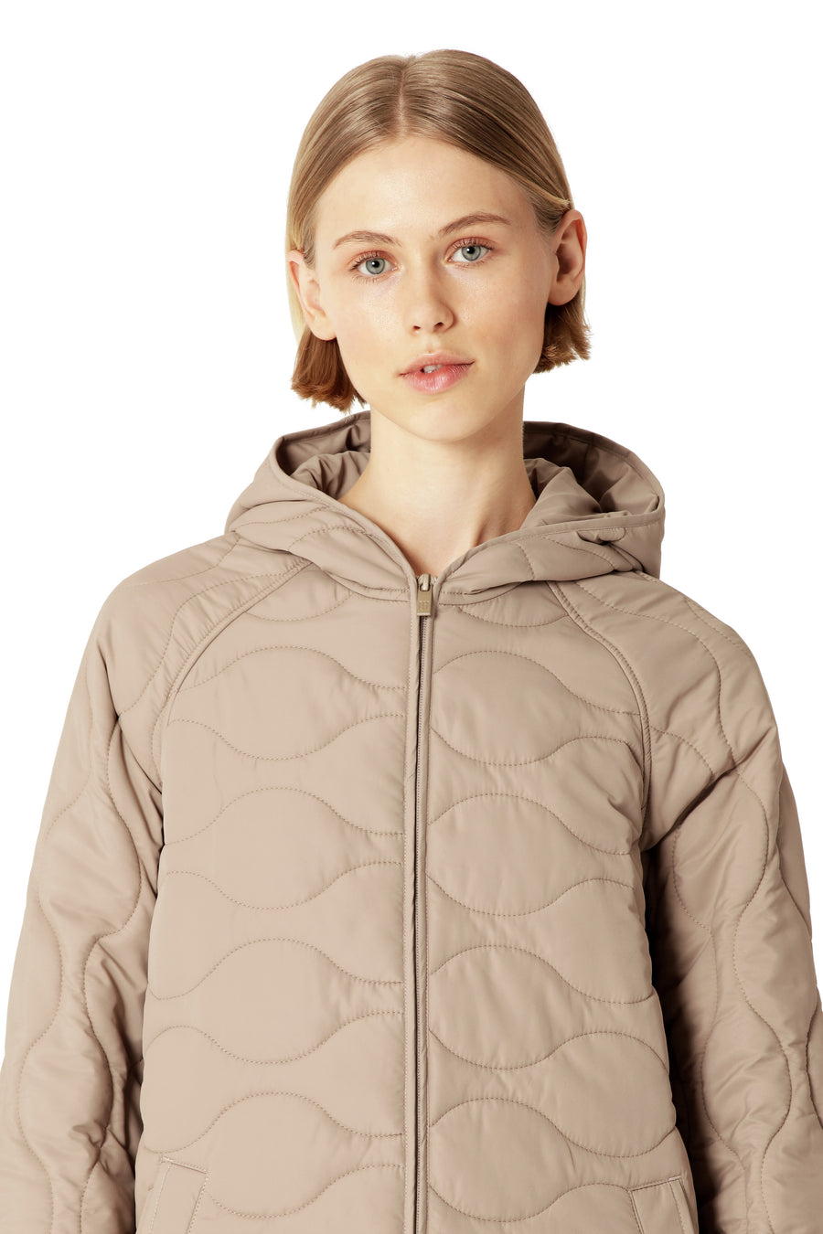 IJQuilted08 Long Quilt Hooded Jacket
