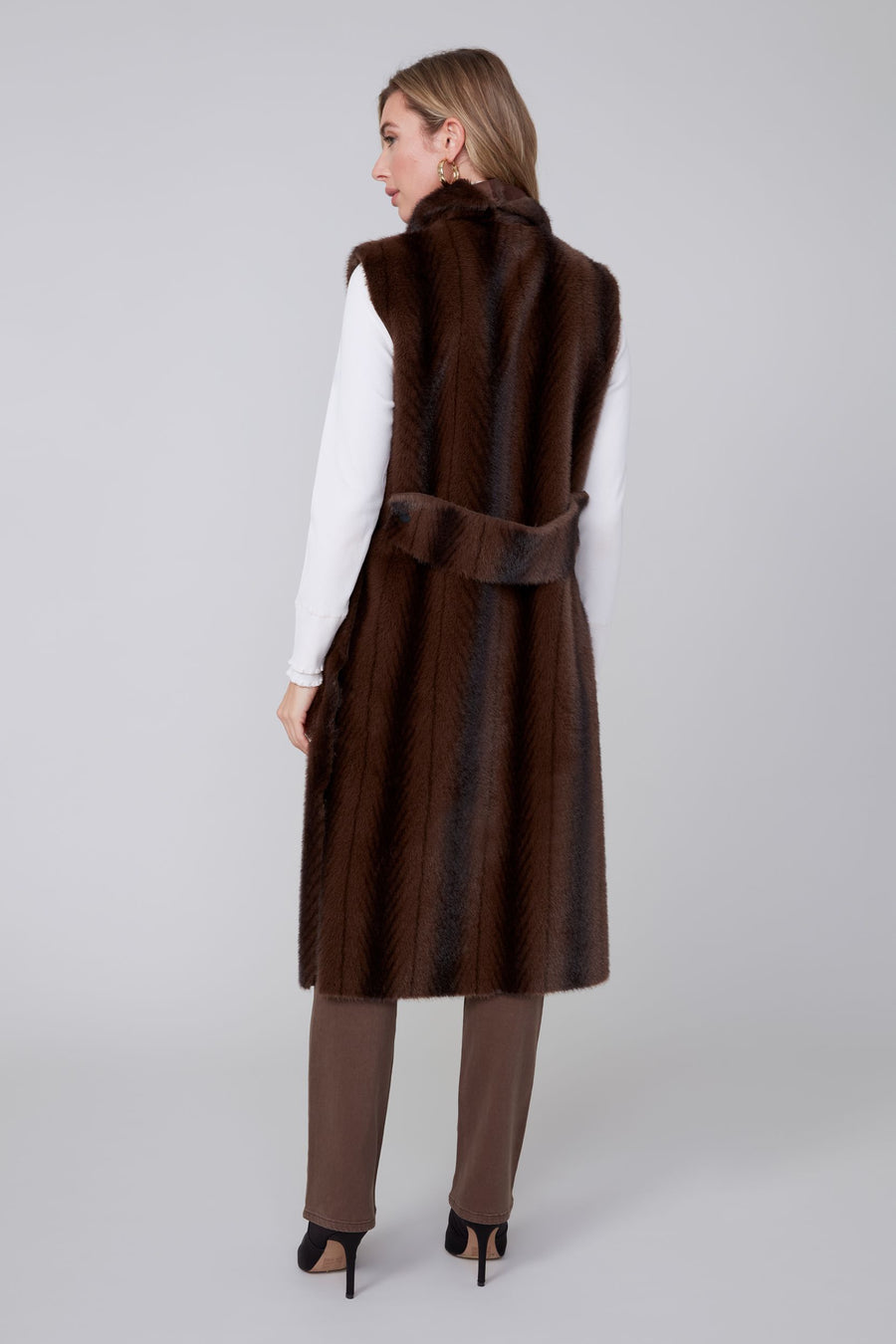 REN3925 Long Faux Fur Vest
