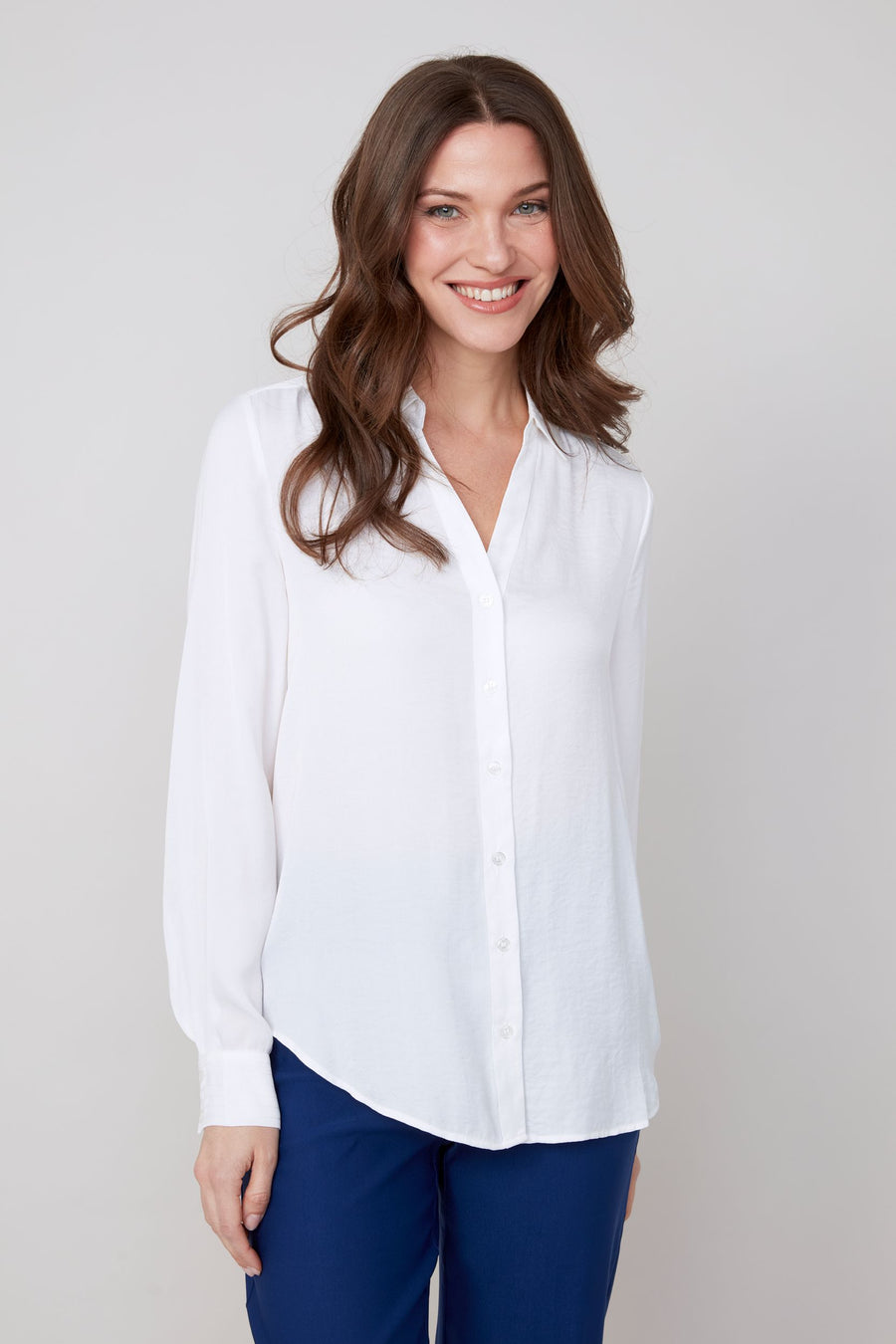 REN5199 Satin Collared Blouse