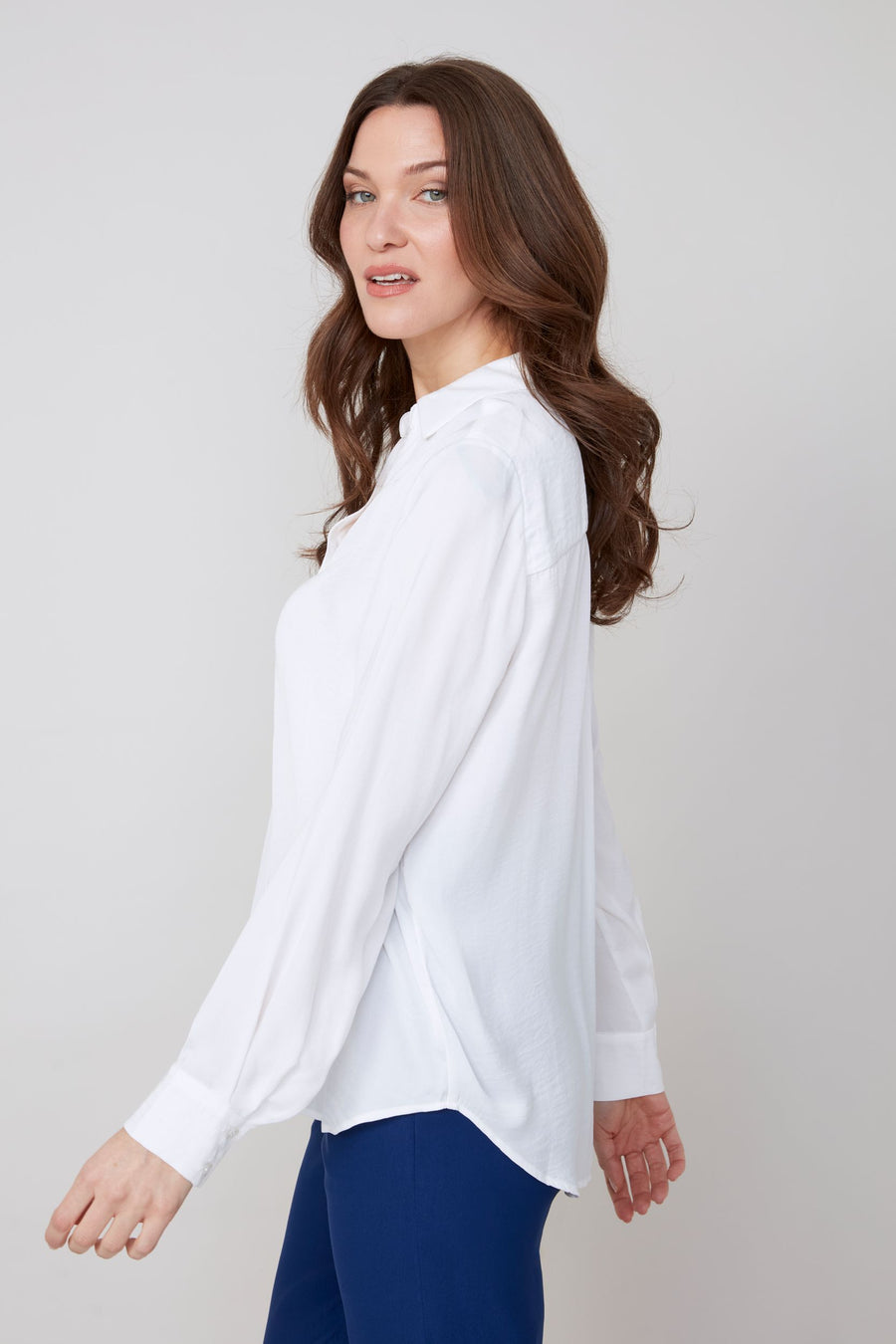 REN5199 Satin Collared Blouse