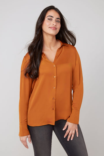 REN5199 Satin Collared Blouse
