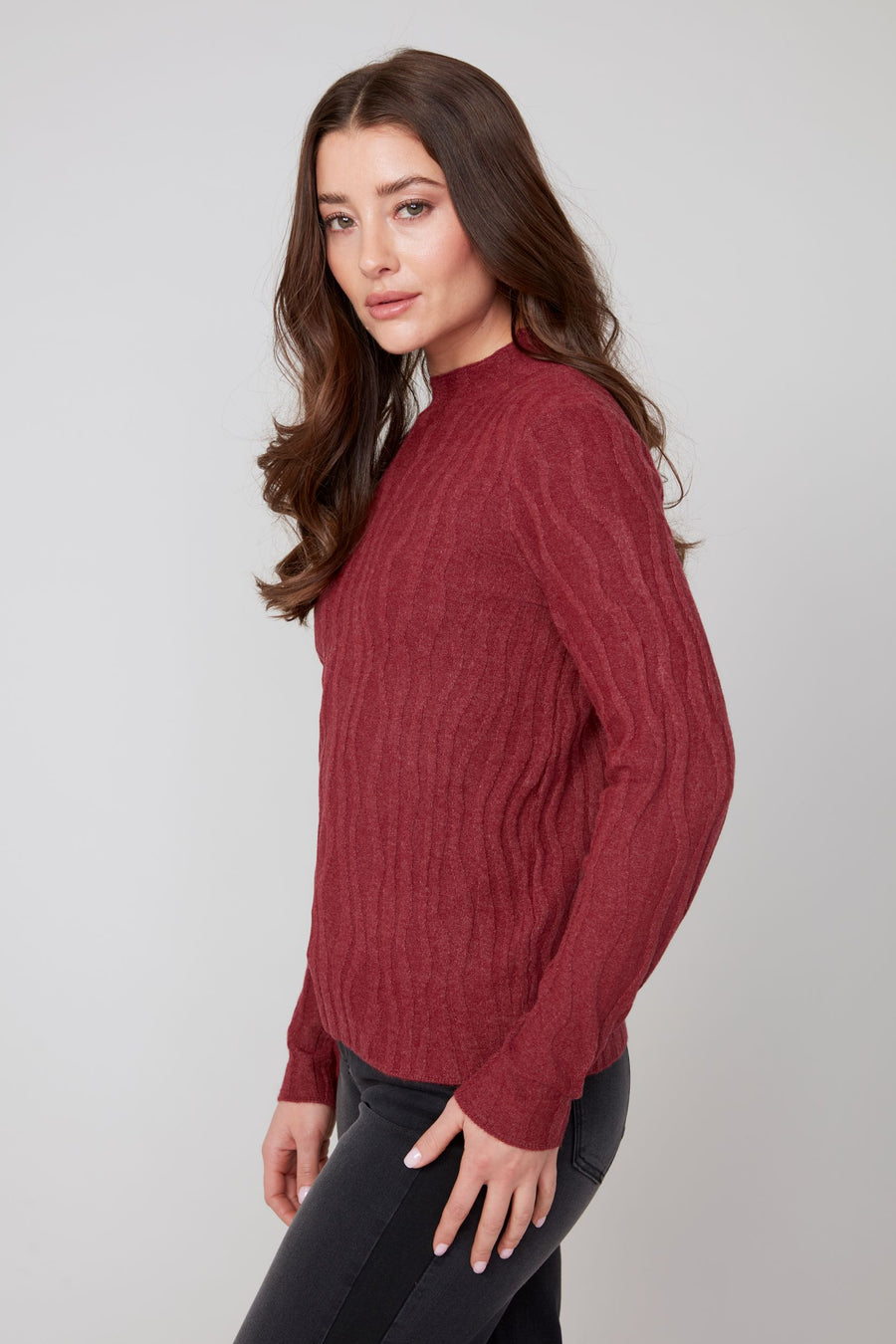 REN6909 Texture Wave Sweater
