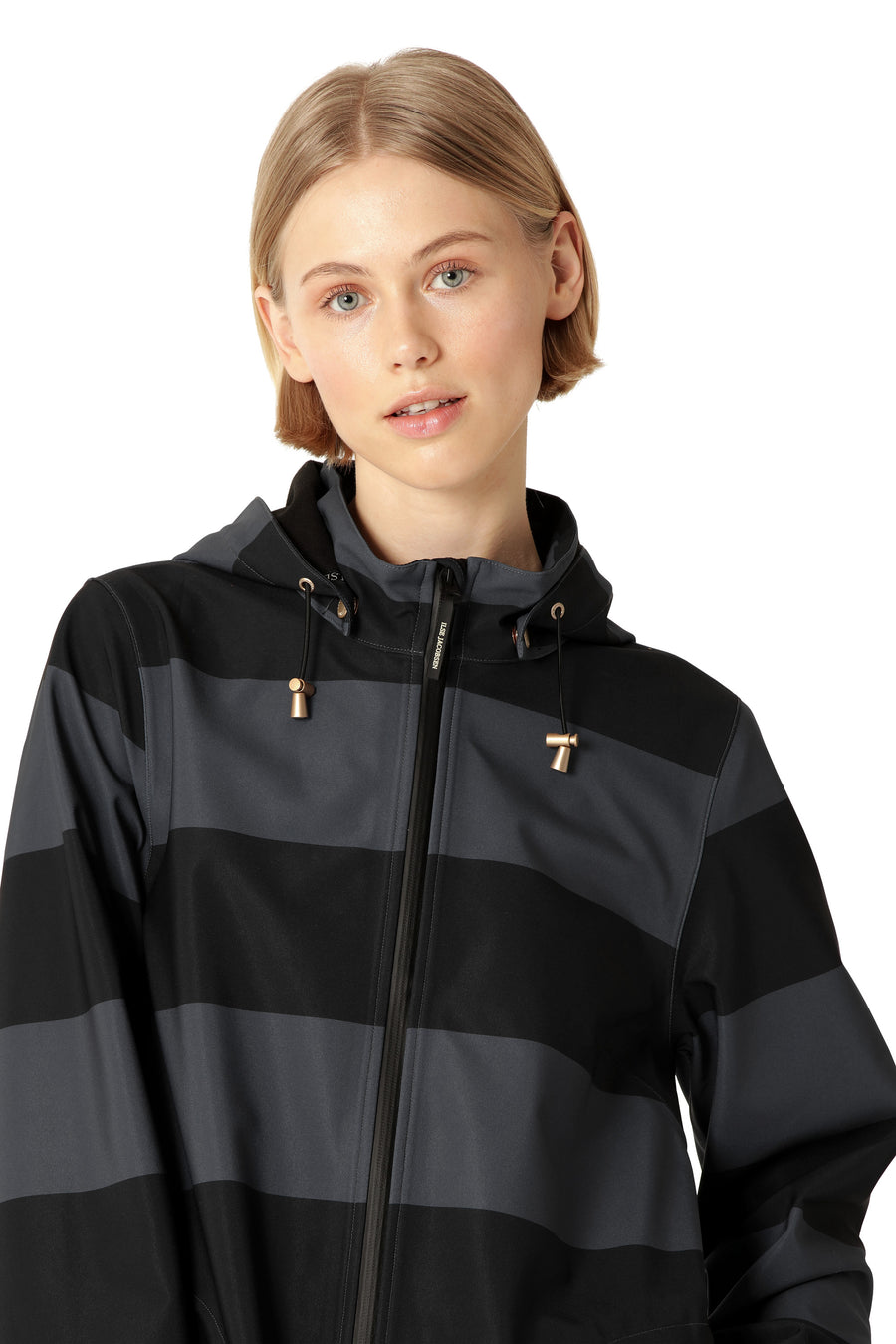 IJRain128ST Striped Fleece Lined Raincoat