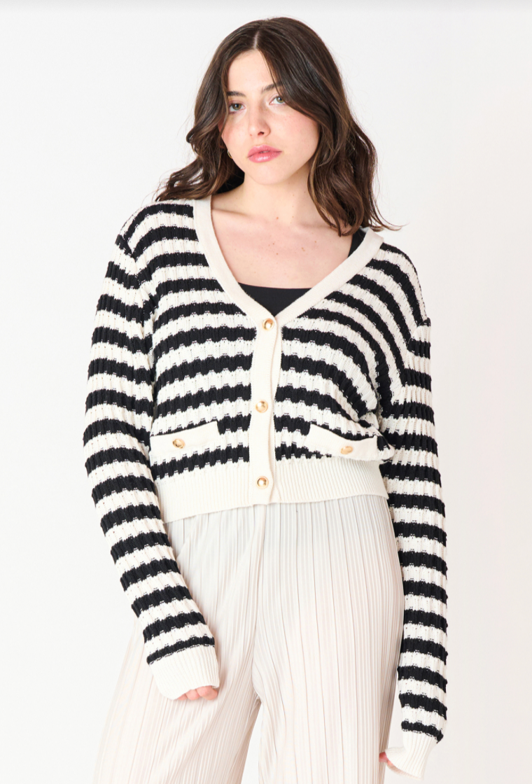 BT2527253 Textured Striped Cardigan