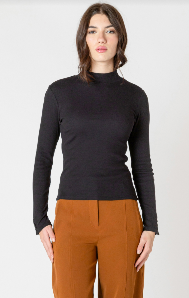 BT2624001 Ribbed Mockneck Top