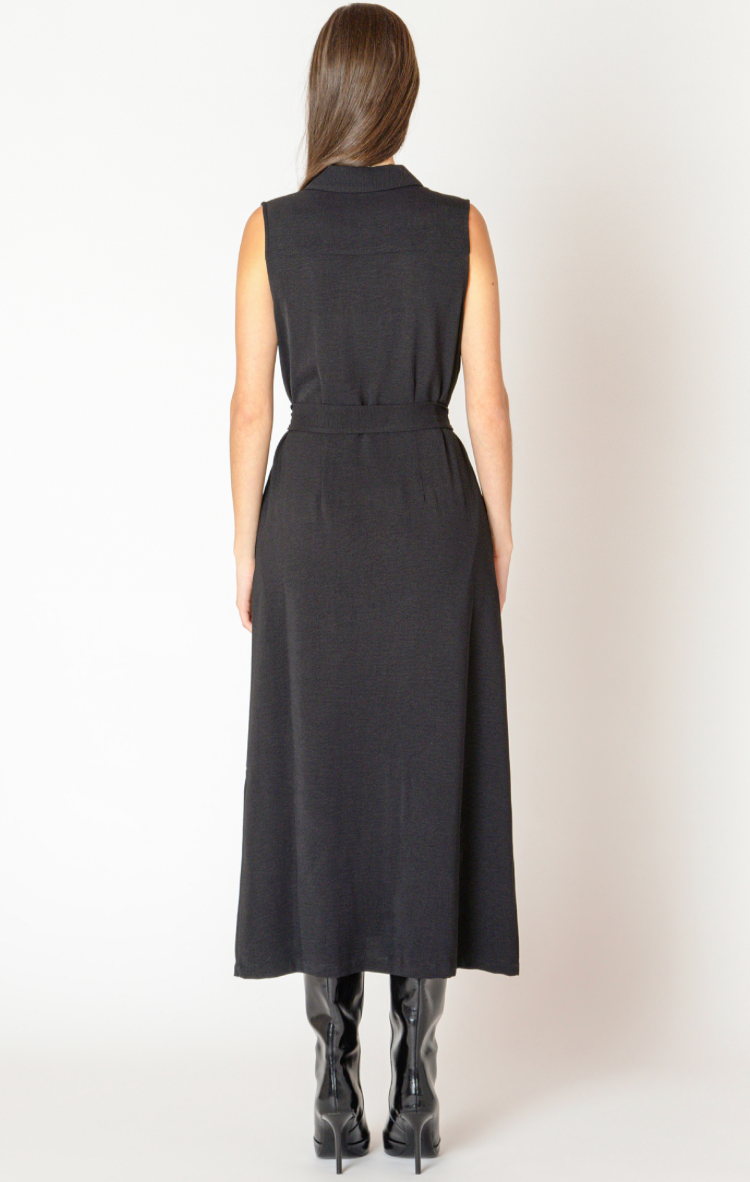 BT2622566 Sleeveless Belted Shirt Dress