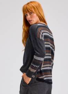 ZP7532U Patterned Back Sweater
