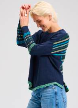 ZP7532U Patterned Back Sweater