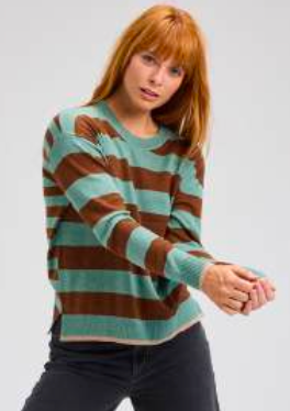 ZP7523U Multi Stripe Crew Sweater