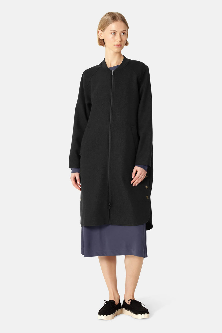 IJWoolen02 Long Zippered Coat
