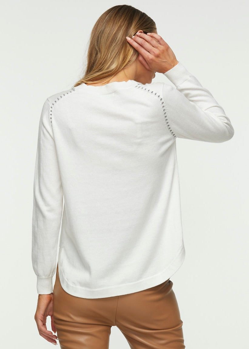 ZP5340 Round Hem Sweater W/Stitched Pocket