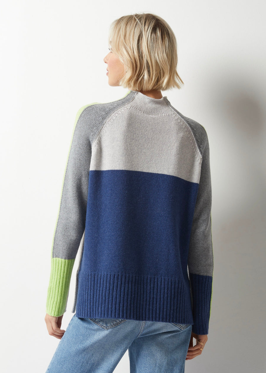 ZP6303 Intarsia Funnel Neck