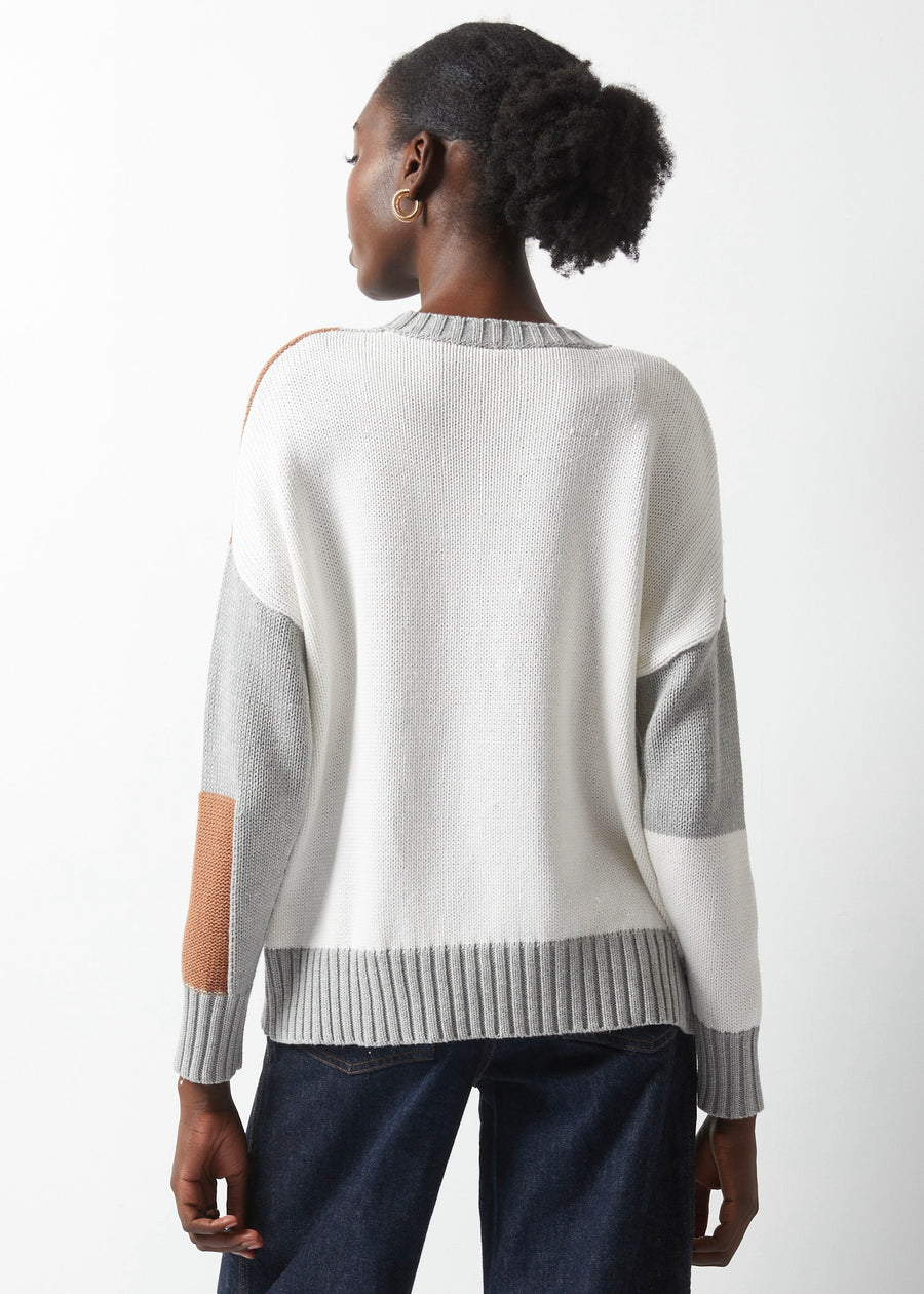 ZP6324 Intarsia Trim Sweater