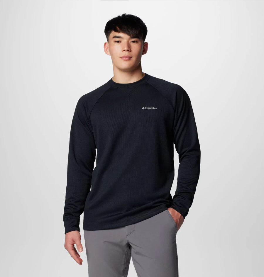 AM4563 Black Mesa Waffle Knit Crew - kc clothing