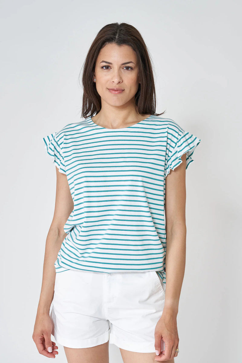 BAT2081 Ruffled Sleeve T Shirt - kc clothing