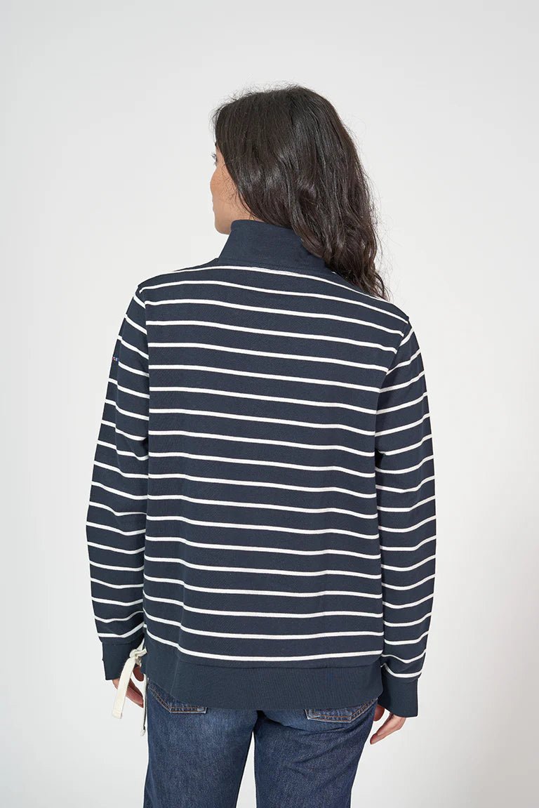 BAT2121 Women's Striped 1/4 Zip Sweatshirt - kc clothing