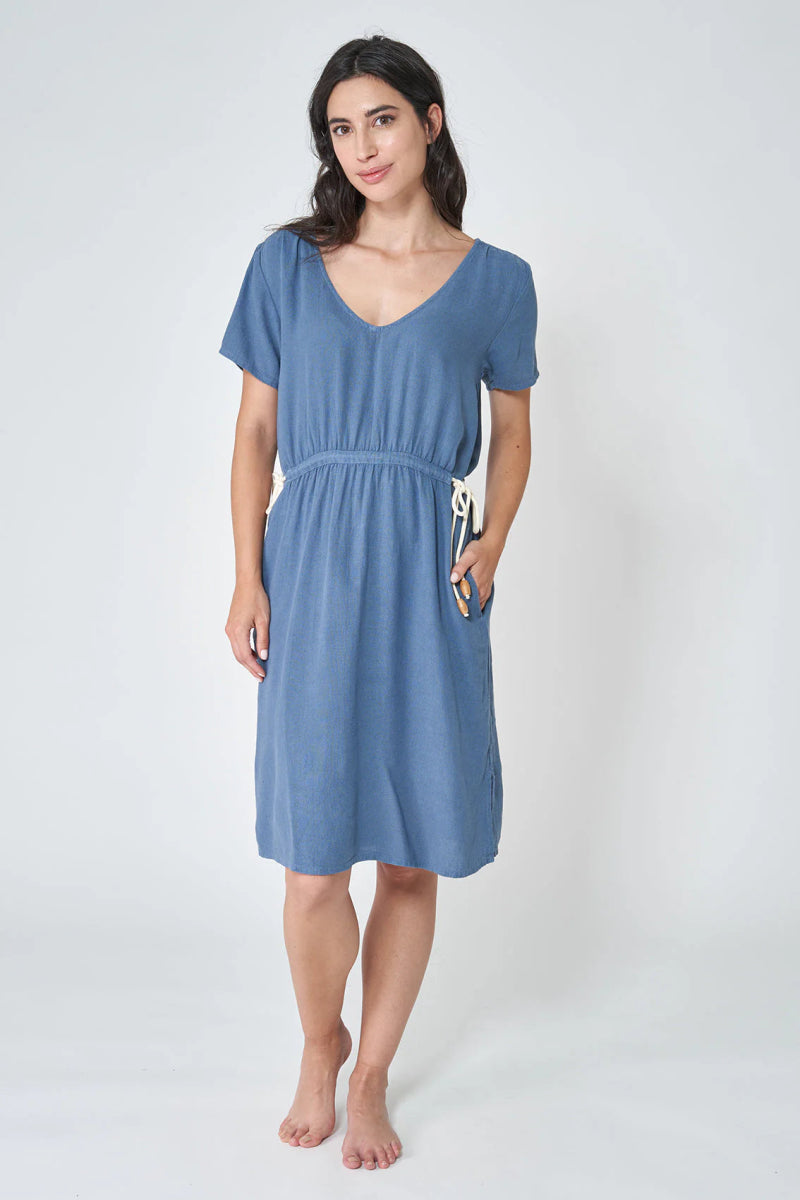 BAT2496 Rope Waist Dress - kc clothing